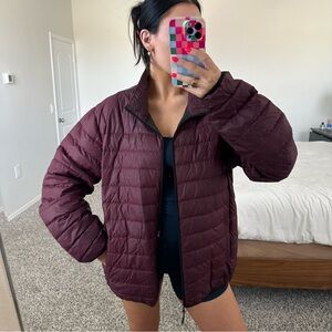 Maroon puffer jacket